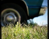 retro home decor vintage car midcentury seventies americana ultramarine blue green grey -  Park - 8x8 Fine Art Photography Print