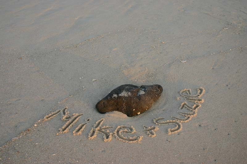Names in the Sand at the Jersey Shore