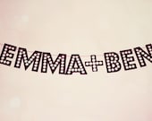 Custom Names Banner- Engagement Sign/Photo Prop- Modern- Large