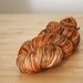 Hand Dyed Yarn / Worsted Weight / Russet Pumpkin Burnt Orange Grey Autumn Superwash Merino Wool