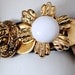 Gold sparkle bracelet buttons OOAK statement  jewelry gift for her expandable under 50 USD