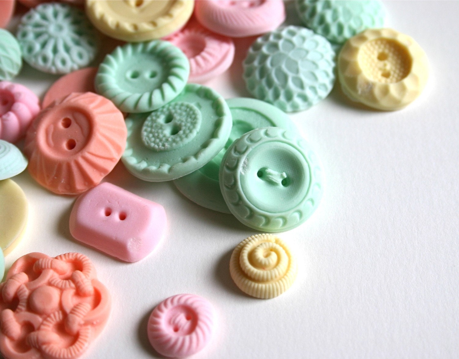 Peppermint Candy Buttons 150 ...a handmade candy / as seen in Matha Stewart Weddings: The Bride's Guide