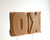 I Love You Like Chocolate on Toffee (with almonds) Letterpress Lollipops / 12 total -6 of each