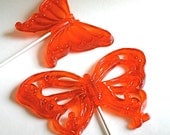 Butterfly Lollipops - Custom Color and Flavor - Hard Candy 4 piece set (2 styles)