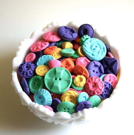Edible Vintage Candy Buttons 200 Bright Pop Colors / All of our Buttons are vegan, but no soy