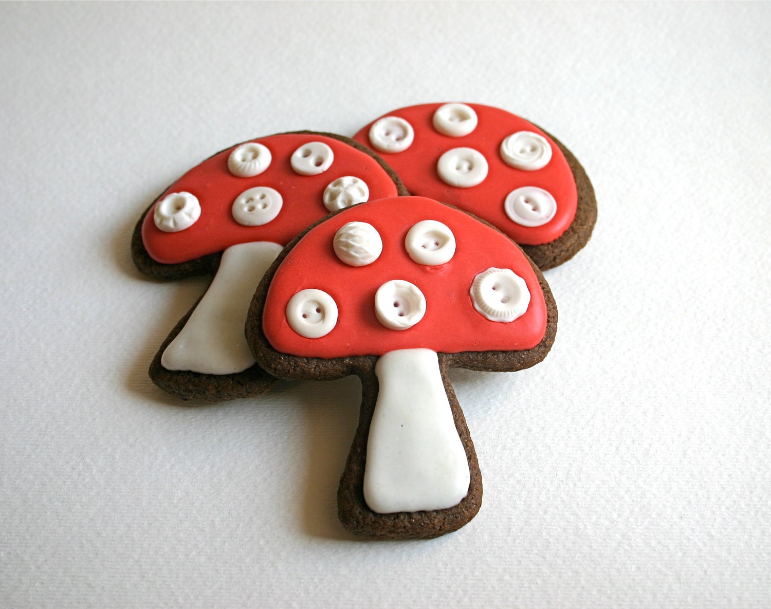 Toadstools, and Cookies, and Buttons -Oh my. 12 Toadstool Button Cookies ORGANIC