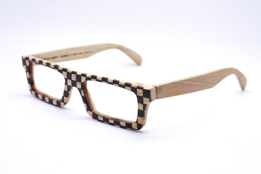 Very special New works Black and white and grid   handmade bamboo   eyeglasses MJX1201 C01