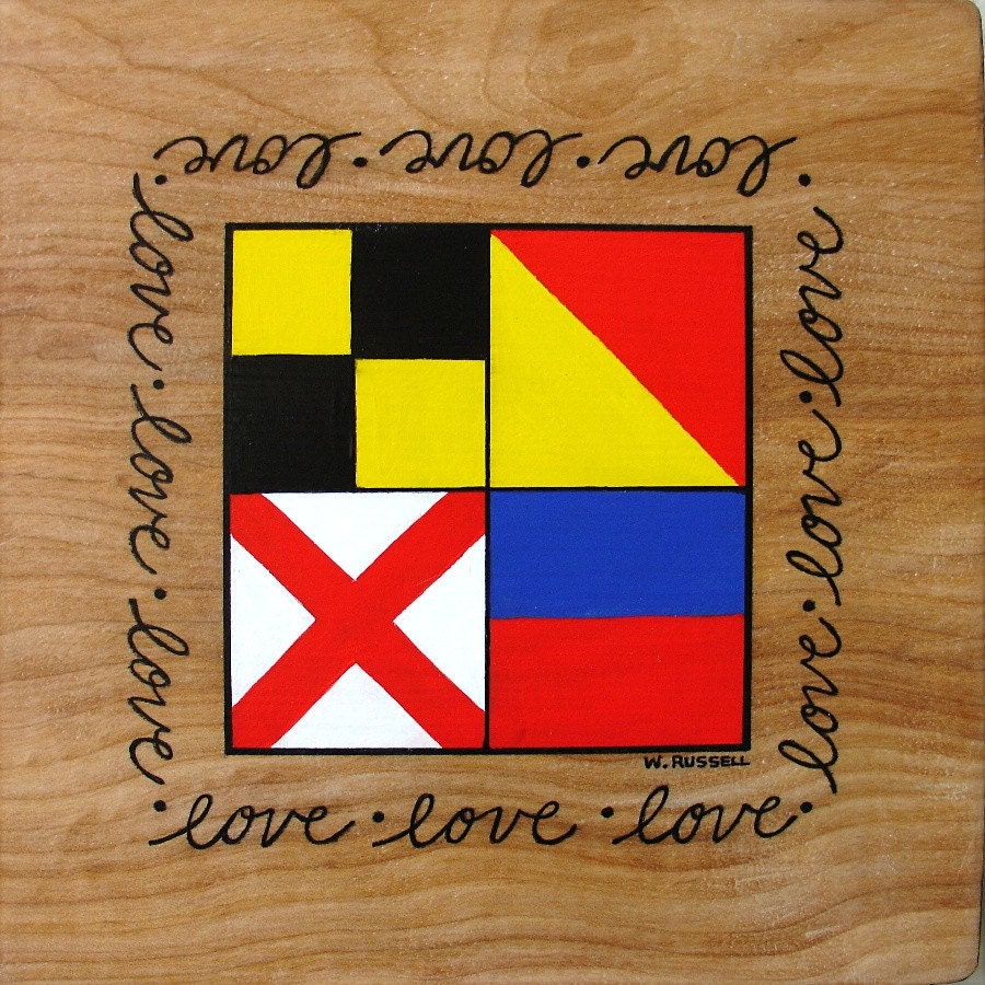 Handpainted Wood Sign-LOVE