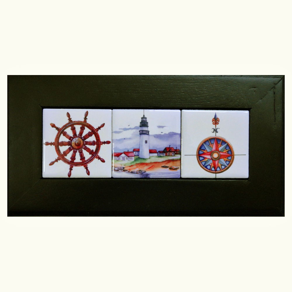 Lighthouse Themed Framed Artprint Tiles