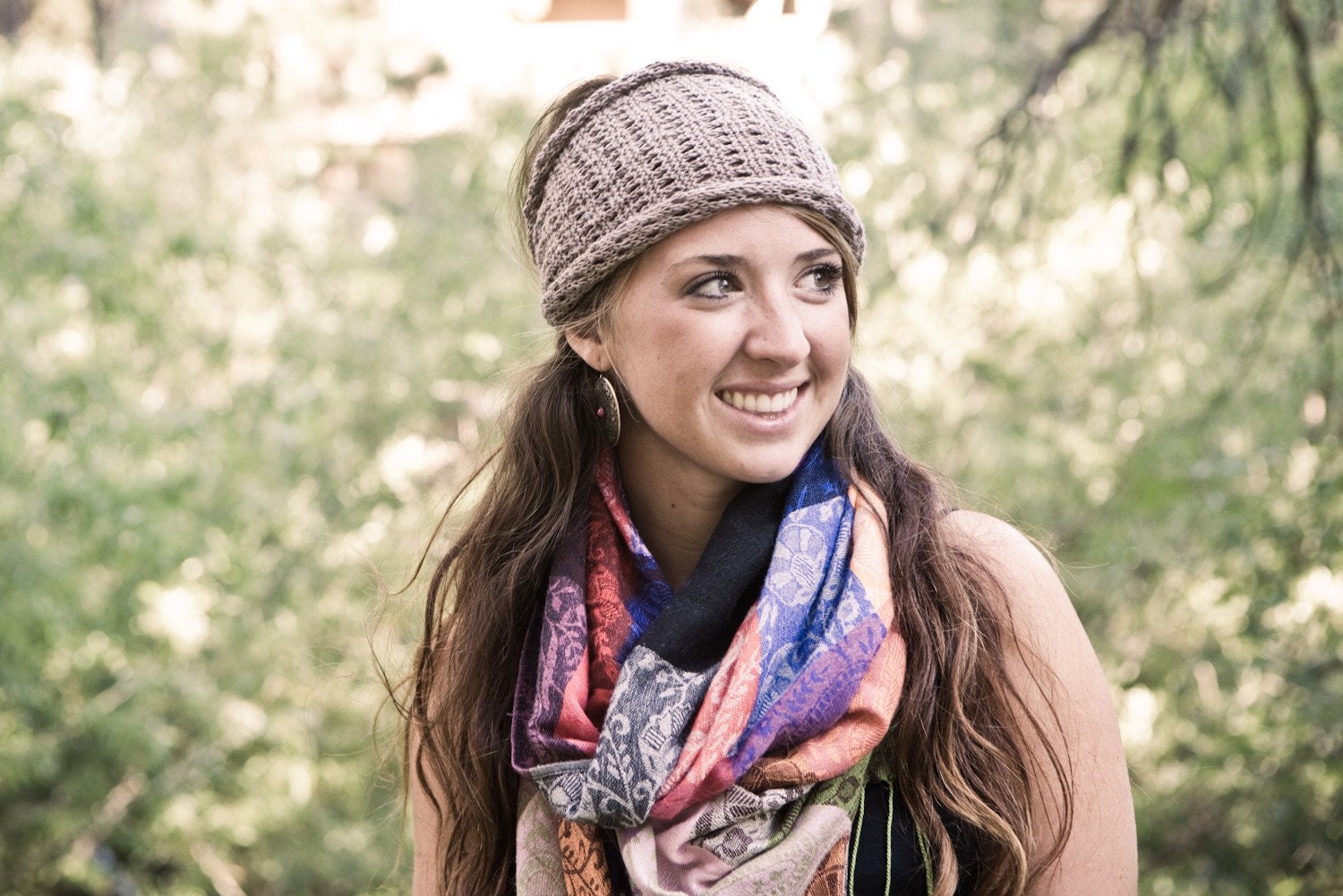 KNITTING PATTERN Lacy Head Wrap Ear Warmer PDF