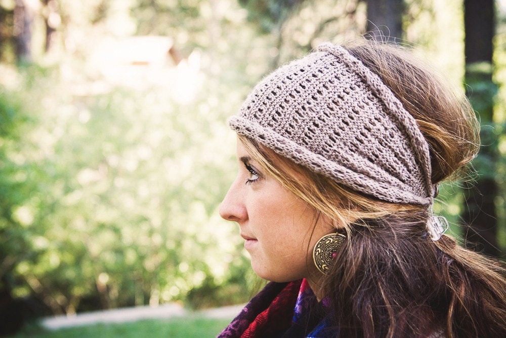 KNITTING PATTERN Lacy Head Wrap Ear Warmer PDF