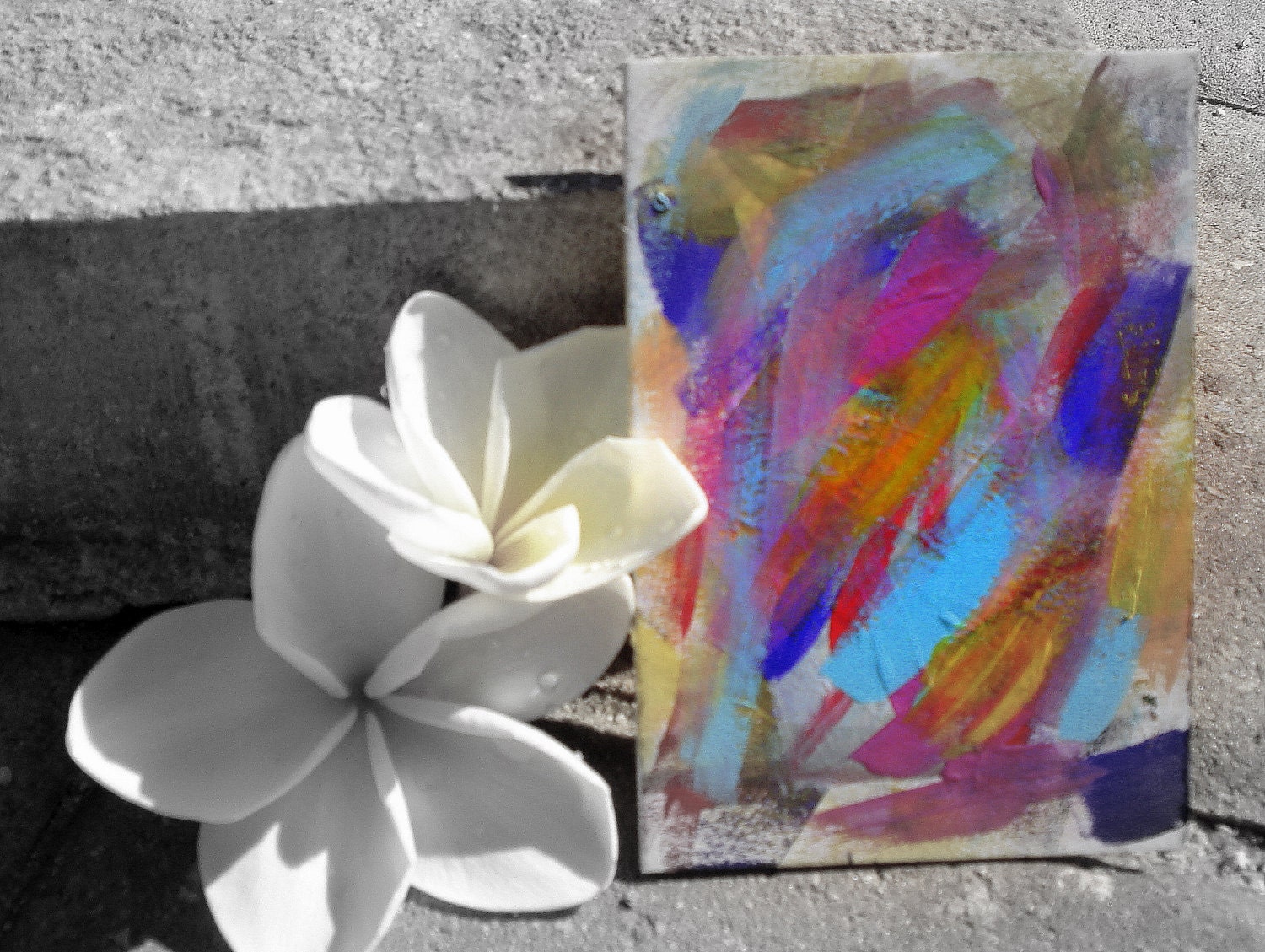 ACEO Colorful Paint Smudge ORIGINAL Trading Card