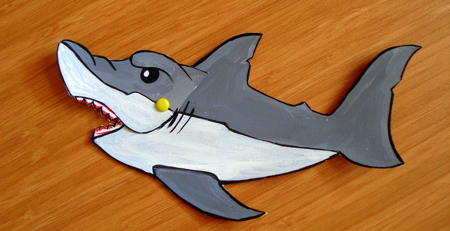 Shark Paper Doll Jointed for mobility OOAK original hand painted