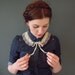Peter Pan Collar in Gray - Whimsical Crochet Fiber Jewelry