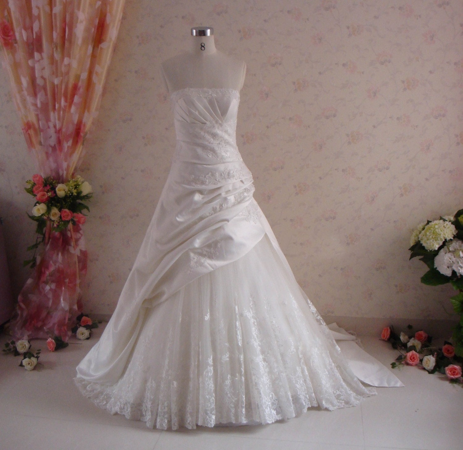 Romantic Fitted A-Line Vintage Inspired Wedding Dress 81