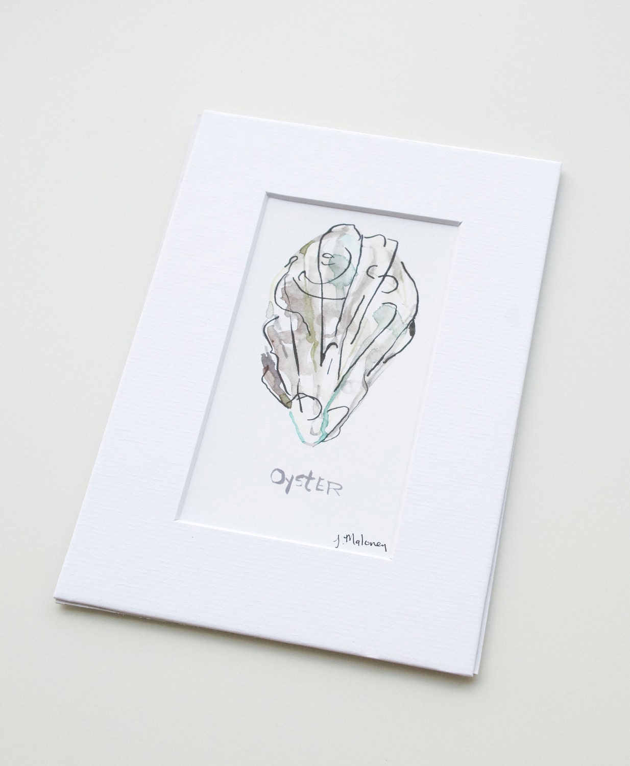 Oyster -Mix & Match Mini Print - Sea - Beach - Watercolor - Hamptons - Long Island - Wall Art - Shellfish
