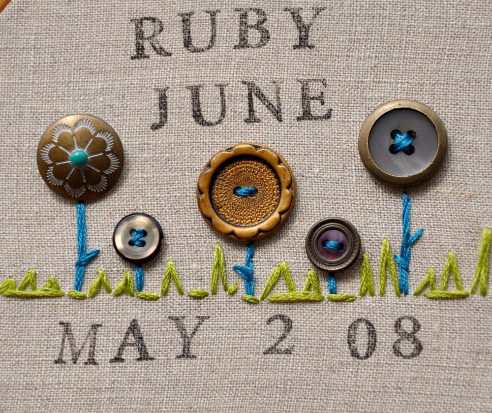 Personalized Embroidery Birth Date and Baby Name - An Heirloom Gift