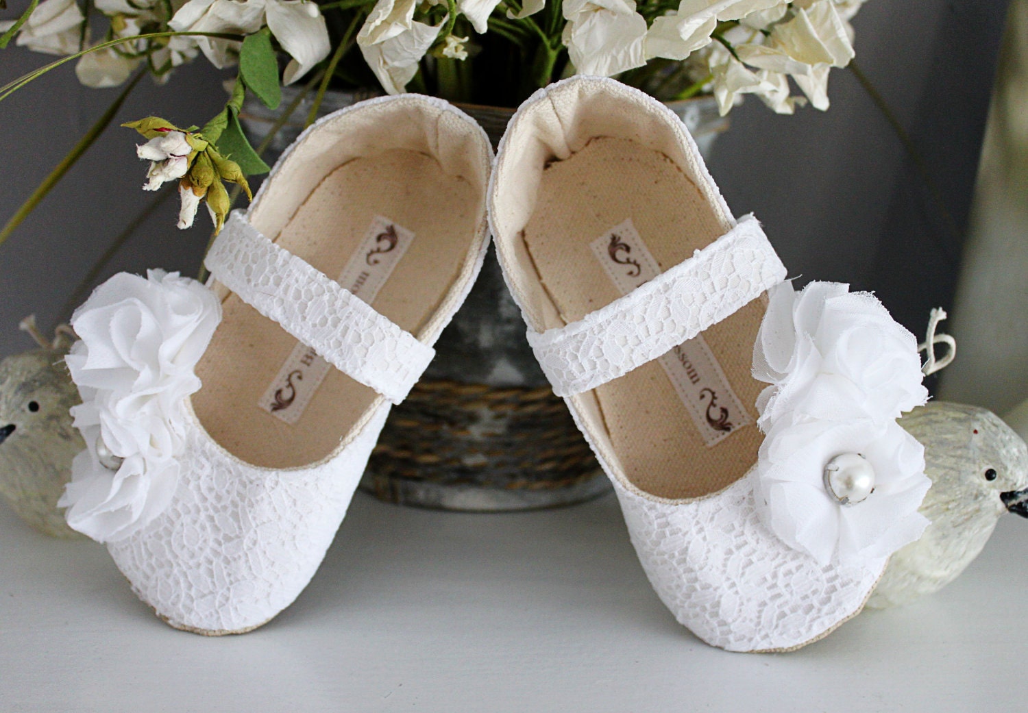 Baby Girl Shoes Toddler Girl Shoes Soft Soled Shoes Wedding Shoes Flower Girl Shoes White Shoes Cream Shoes Lace Shoes Summer Shoes Abrielle