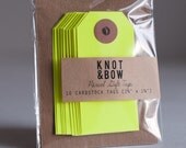 10 Neon Yellow Parcel Gift Tags