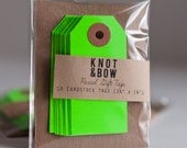 10 Neon Green Parcel Gift Tags