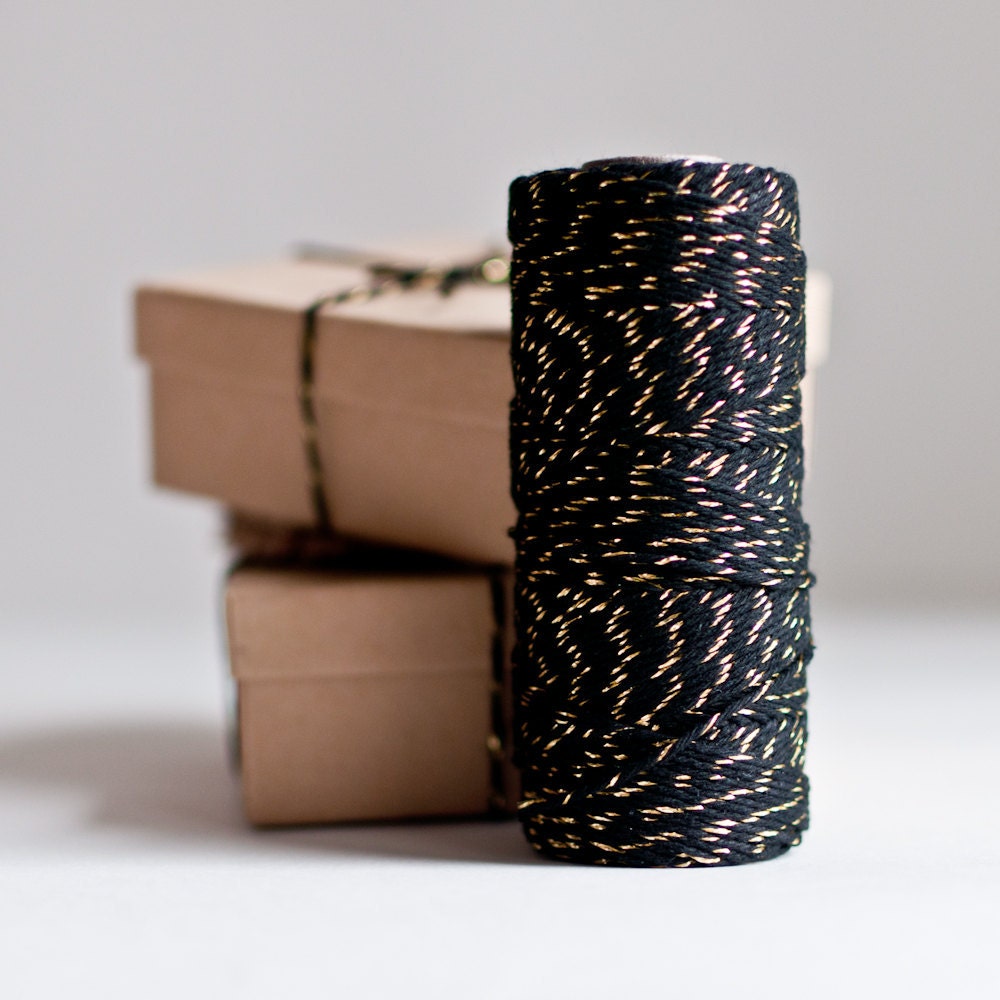 Black/Gold Glitter Twine