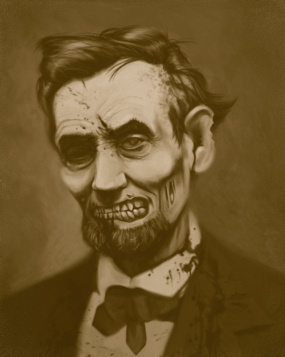 Zombie Abraham Lincoln Print 8.5x11