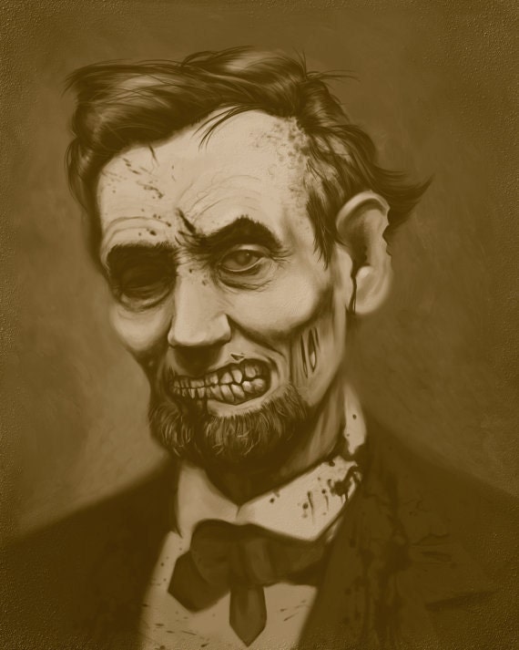 Zombie Abraham Lincoln Print 8.5x11