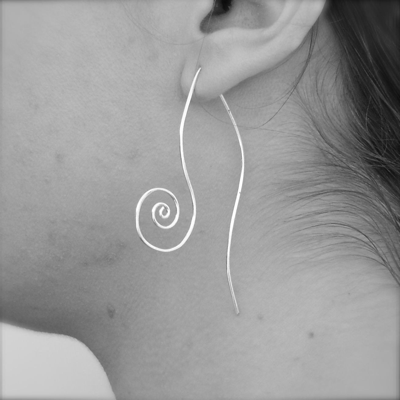 Recycled Sterling Silver Vine Earrings. Flourish Collection. Jewelry by FullSpiral on Etsy