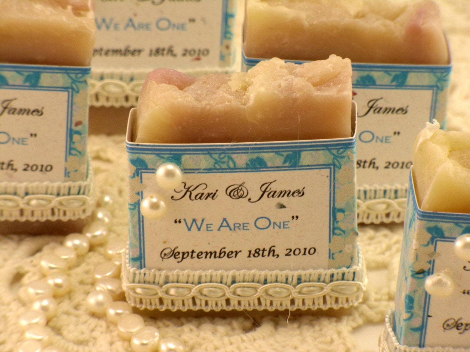 10  Vegan Soap Favors - Something Blue -  Sweet Vanilla - Custom Handmade Wedding or Bridal Favors - Made in 7 days