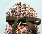 Romantic Wedding Gift Bag in Pink and Brown Damask