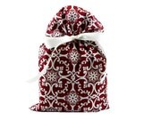 Elegant Ruby Red Cloth Gift Bag for Wedding, Anniversary or Bridal Shower