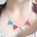 Bunting necklace, retro, flag olympic theme. Handmade kitsch Jewelry Britsh countryside style pendant