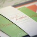 Enchanting Flourish Vintage Wedding Invitation shown in Orange, Green, Grey and Cream, Build-Your-Invite Collection - DEPOSIT