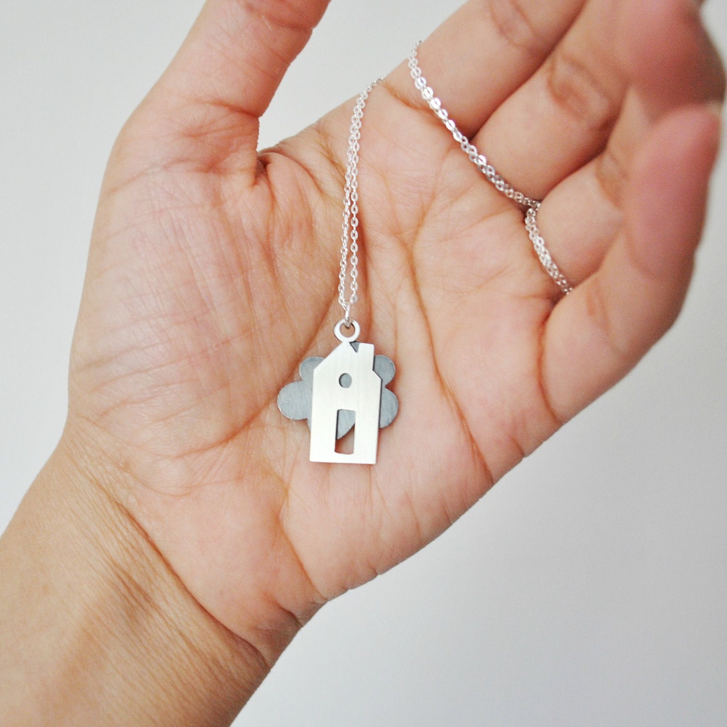 Refuge / Home Necklace Handmade of Sterling Silver