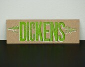 Charles Dickens letterpress bookmark