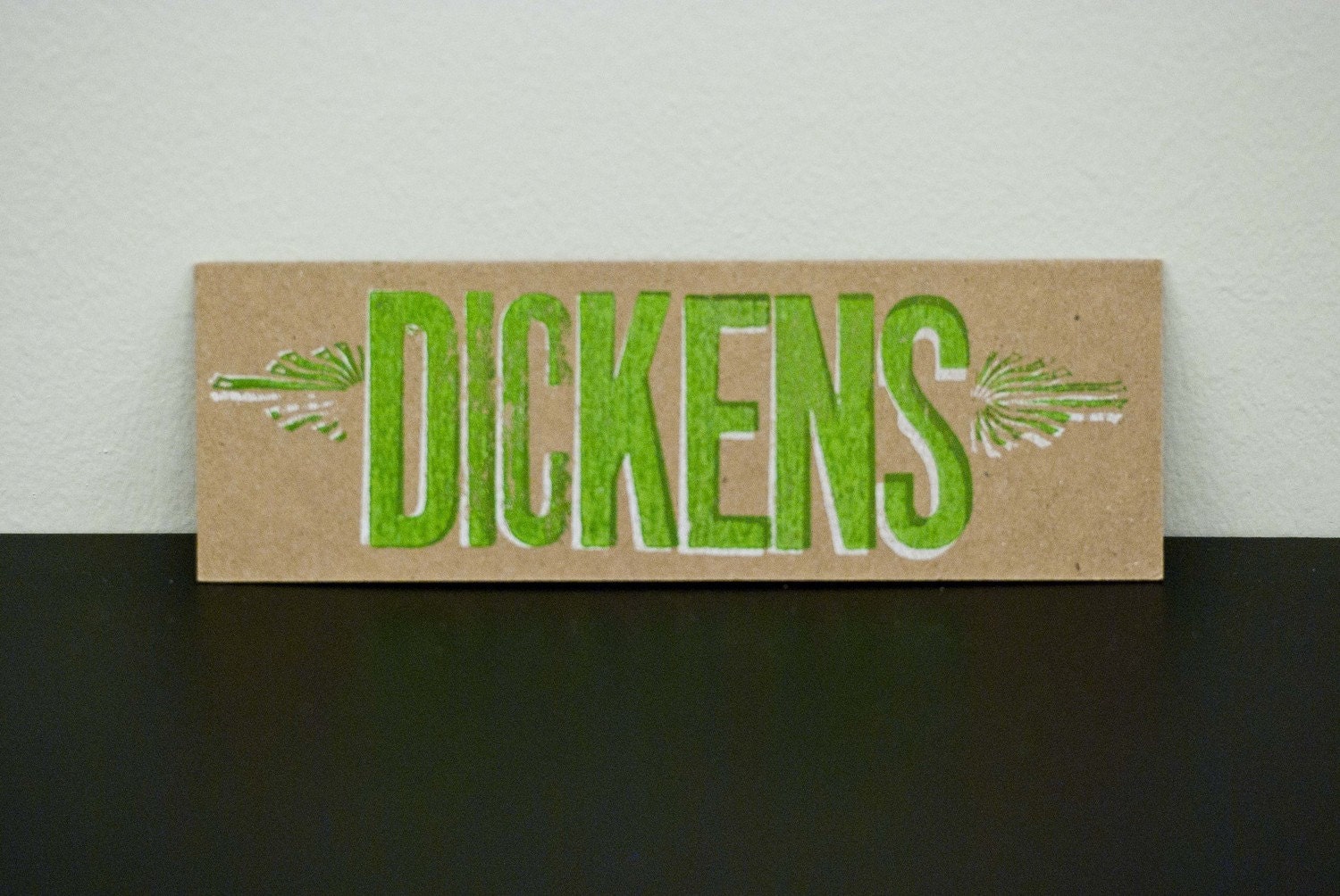 Charles Dickens letterpress bookmark