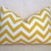 Chevron Print Lumbar Pillow / Sunshine Yellow / 10x14 inch / Pattern on Both Sides / Zipper Enclosure