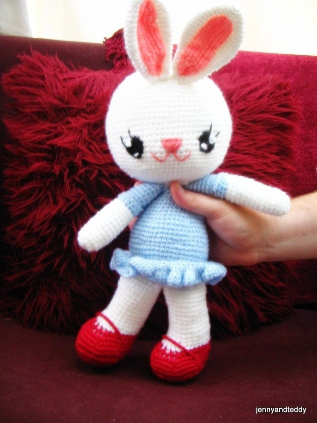 Instant Download 14 inch pdf amigurumi crochet pattern cuddlely Bunny love,welcome to sell the finished item
