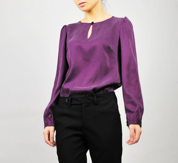 Glamourous purple silk blouse