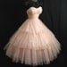 Vintage 50's 50s STRAPLESS Shell Pink Layered Tulle Taffeta Sequins Party PROM Wedding DRESS Gown