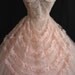 Vintage 50's 50s STRAPLESS Pink Tulle Lace Ribbon Party PROM Wedding DRESS Gown