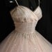 Vintage 1950's 50s PINK Tulle Sequins Circle Skirt Prom Party Wedding Dress Gown