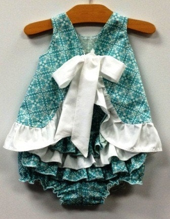 Girls spring dress with ruffle pants