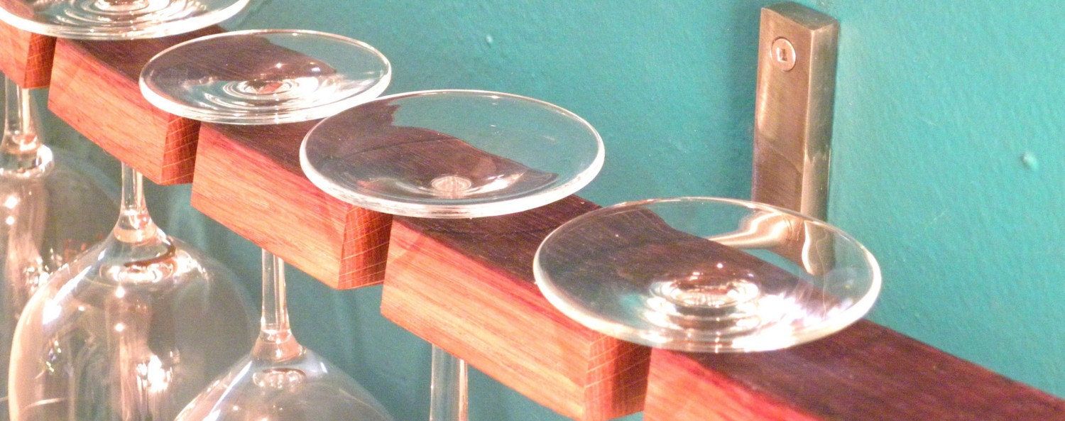 reclaimed wood wine glass rack
