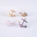 Whale Anchor Earrings - Tiny sweet mismatched whimsical pair of nautical studs in MATTE SILVER or GOLD finish - .925 sterling silver posts