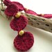 Burgundi Red Earrings Butterscotch Beads - Cranberry Crochet Earrings - Unique Crochet  earrings - Handmade crochet earrings