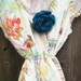 Teal Blue Big Crocheted Flower Pin - Fashion Hairpin - Natural Floral Hair Style - Graduation Gift - Ready to ship