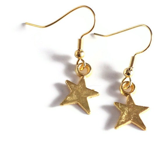 Gold Star Metal Charm Earrings