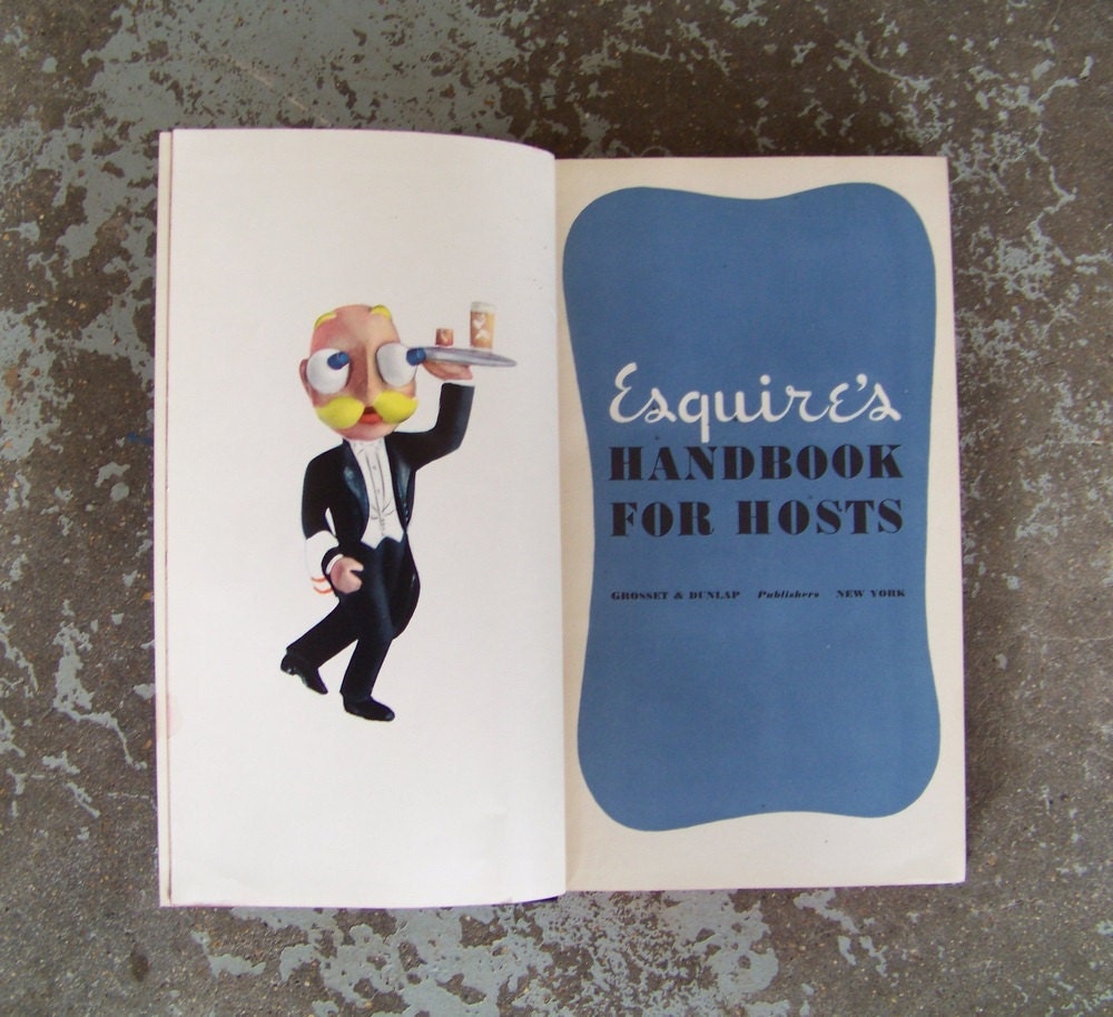 Vintage Esquire's, Handbook for Hosts, 1949, mid century modern, graphics, recipes, drinks, card games, parties, entertainment on Etsy