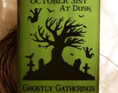 Primitive Halloween Sign Annual Fright Night Wood Sign